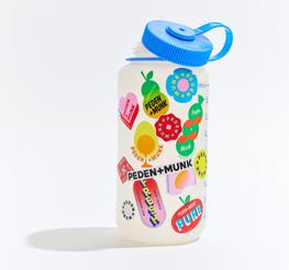 peden and munk stickers on water bottle 