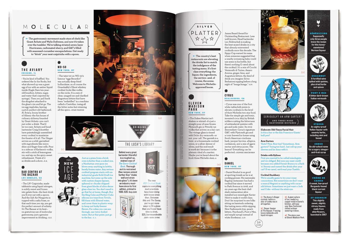 gq magazine spread design cocktails 