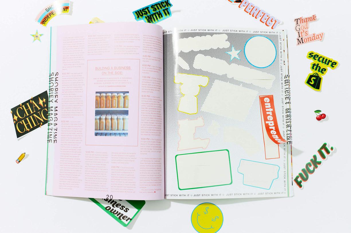 shopify magazine stickers peeled off