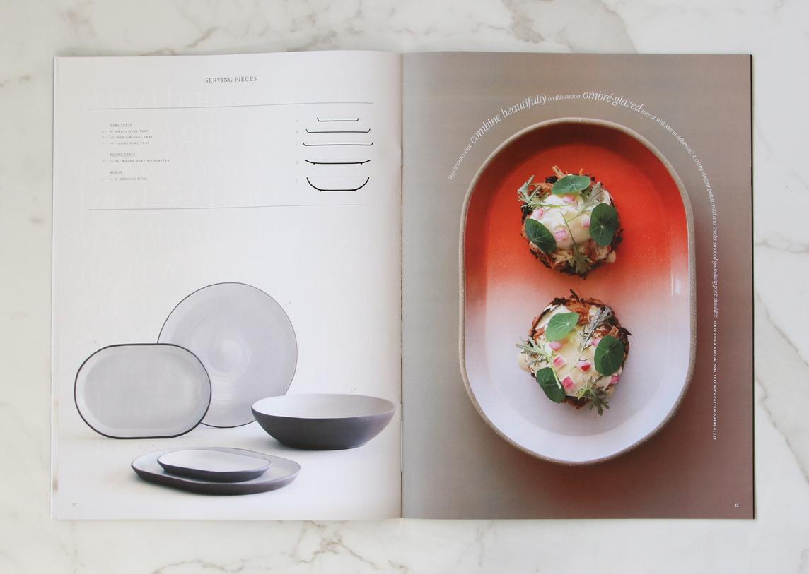 Jono Pandolfi ceramics hospitality catalog serving collection