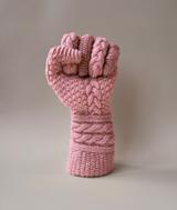 knitted fist sculptural illustration photograph for new york times