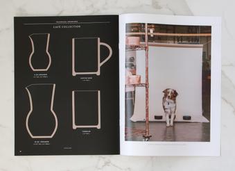 Jono Pandolfi ceramics hospitality catalog last page shepperd dog
