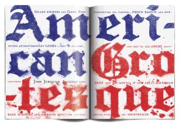 gq magazine spread design american grotesque opener