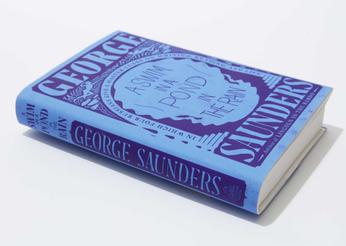 book cover and spine for a swim in a pond in the rain by george saunders