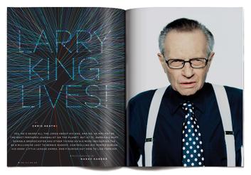 gq magazine spread design larry king