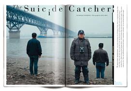 gq magazine spread design suicide catcher opener