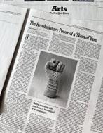 knitted fist sculpture illustration for new york times